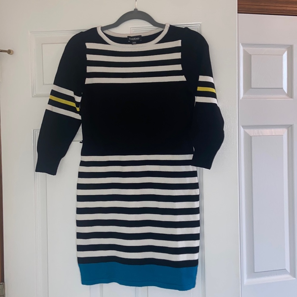 Bebe Striped Sweater Dress